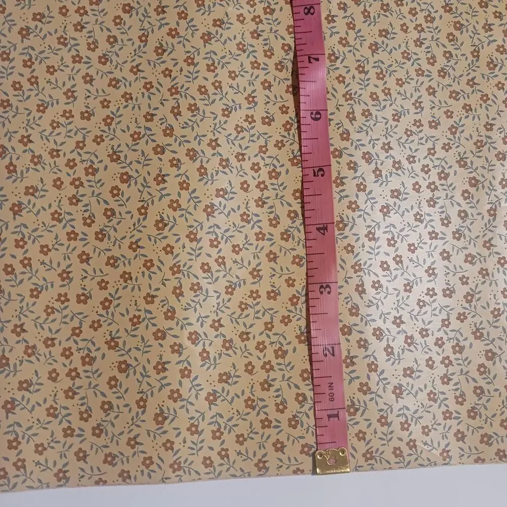 Vintage 80s 1983 7 feet floral calico plastic contact paper decor drawer liner